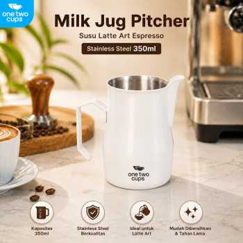 One Two Cups Milk Jug Pitcher Susu Latte Art Espresso Stainless Steel - AA050