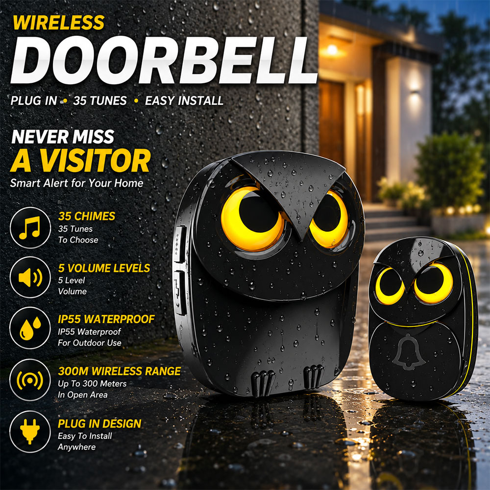 HT Bel Pintu Wireless Doorbell Waterproof 35 Tunes Plug In - HB-808B Gambar produk HT Bel Pintu Wireless Doorbell Waterproof 35 Tunes Plug In - HB-808B - Utama