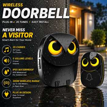 HT Bel Pintu Wireless Doorbell Waterproof 35 Tunes Plug In - HB-808B