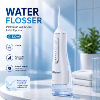Gambar produk TaffOmicron Water Flosser Dental Irrigator Pembersih Karang Gigi 320ml - BV-612