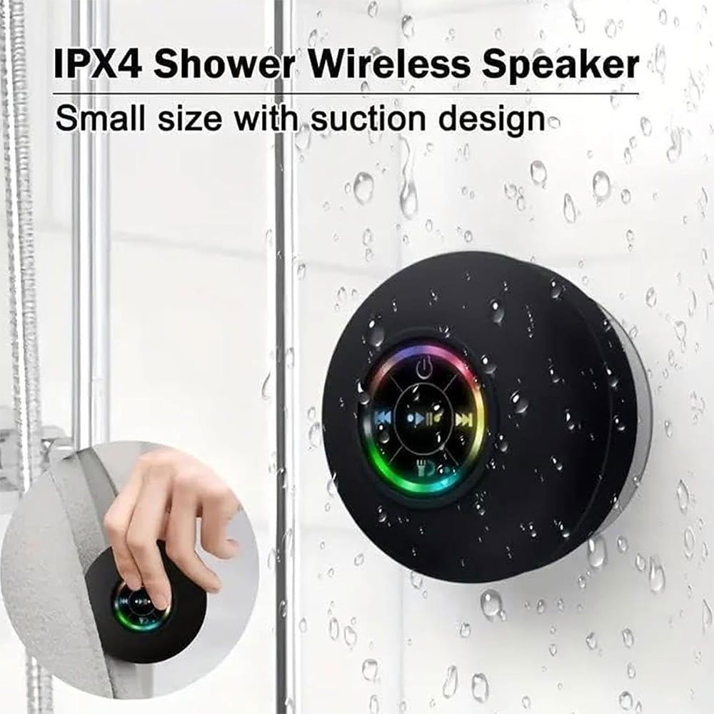 MONK Speaker Bluetooth Mini LED RGB Portable Waterproof Suction Cup - S-150 Gambar produk MONK Speaker Bluetooth Mini LED RGB Portable Waterproof Suction Cup - S-150 - 1