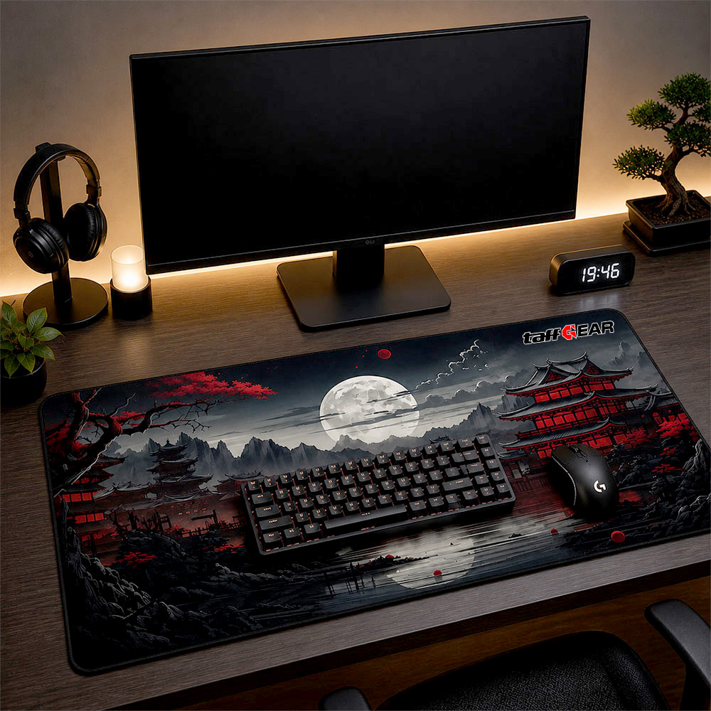 TaffGEAR Mouse Pad Gaming Moon Night Red Pavilion Desk Mat 300x600x3mm - YL-515 Gambar produk TaffGEAR Mouse Pad Gaming Moon Night Red Pavilion Desk Mat 300x600x3mm - YL-515 - Utama