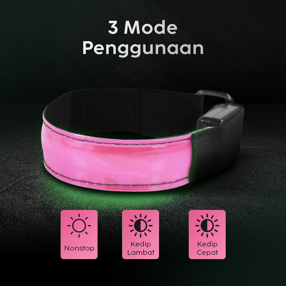 Party Dots Gelang Reflektif Reflective Safety Armband Wrist Band - CR2032 Gambar produk Party Dots Gelang Reflektif Reflective Safety Armband Wrist Band - CR2032 - 2