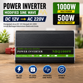BELIT Power Inverter Mobil Modified Sine Wave DC 12V to AC 220V 1000W - NBQ1000W