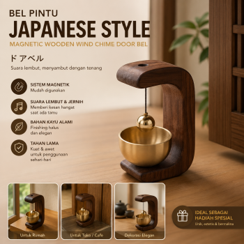 HOMEDEC Bel Pintu Japanese Style Magnetic Wooden Wind Chime Door Bell - HD-556