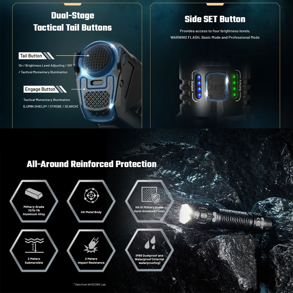 Gambar produk NITECORE Senter Taktikal LED Flashlight 3 Mode Beam IP68 5000 lumens - P27iX - Kemasan