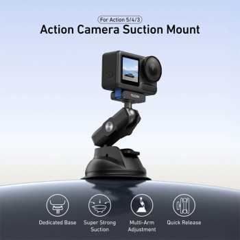 TELESIN Suction Cup Car Holder Action Camera for DJI Osmo Action 3/4/5 - S3-SUS-05-TDJ