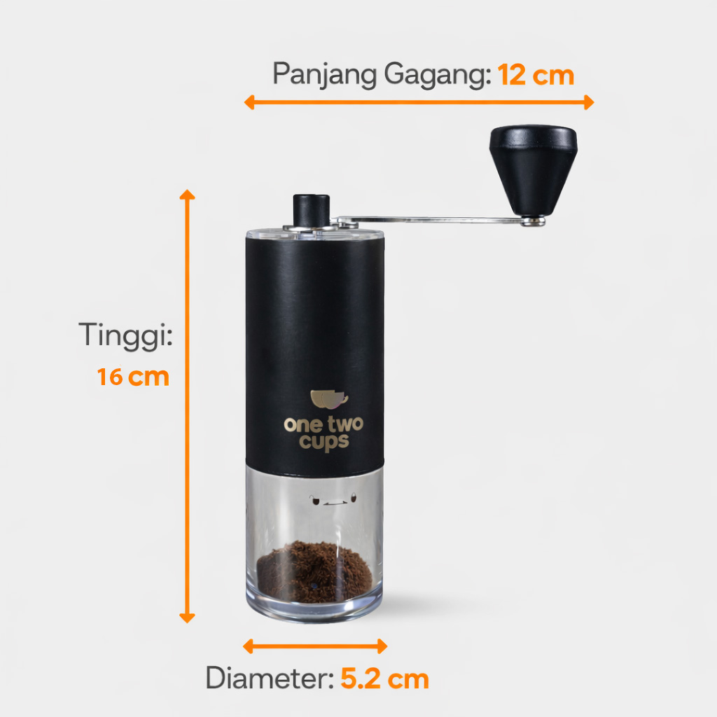 One Two Cups Alat Penggiling Kopi Manual Coffee Grinder Ceramic Core - 4011 Gambar produk One Two Cups Alat Penggiling Kopi Manual Coffee Grinder Ceramic Core - 4011 - 5
