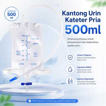 TMISHION Kantong Urin Kateter Pria Catheter Urinal Bag 500ml - TS500