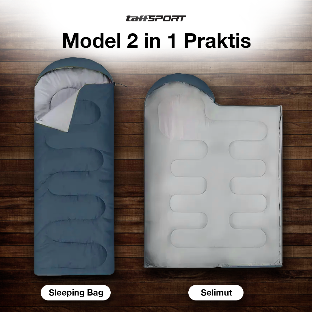 Gambar produk TaffSPORT Kantong Tidur Sleeping Bag 2in1 Envelope Model 2.1Mx75cm - TAF-KL - 2