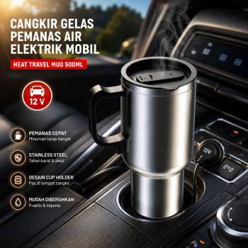 Pepisky Cangkir Gelas Pemanas Air Elektrik Mobil Heat Travel Mug 500ml - NJ99
