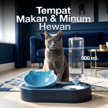 PTLOM Tempat Makan Minum Hewan Peliharaan Kucing Anjing Feeding Dishes - C-505