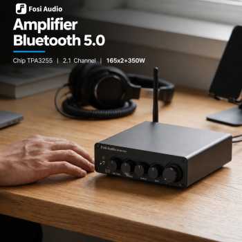 Fosi Audio Amplifier Bluetooth 5.0 HiFi 2.1 Channel 165x2+350W TPA3255 - BT30D PRO-MAX