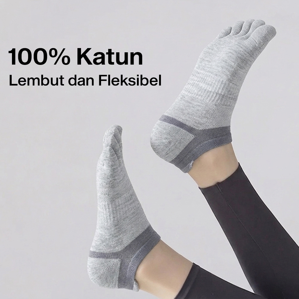 LUOYI Kaos Kaki Lima Jari Ankle Katun Breathable Olahraga Size 40-45 - T73001 Gambar produk LUOYI Kaos Kaki Lima Jari Ankle Katun Breathable Olahraga Size 40-45 - T73001 - 3