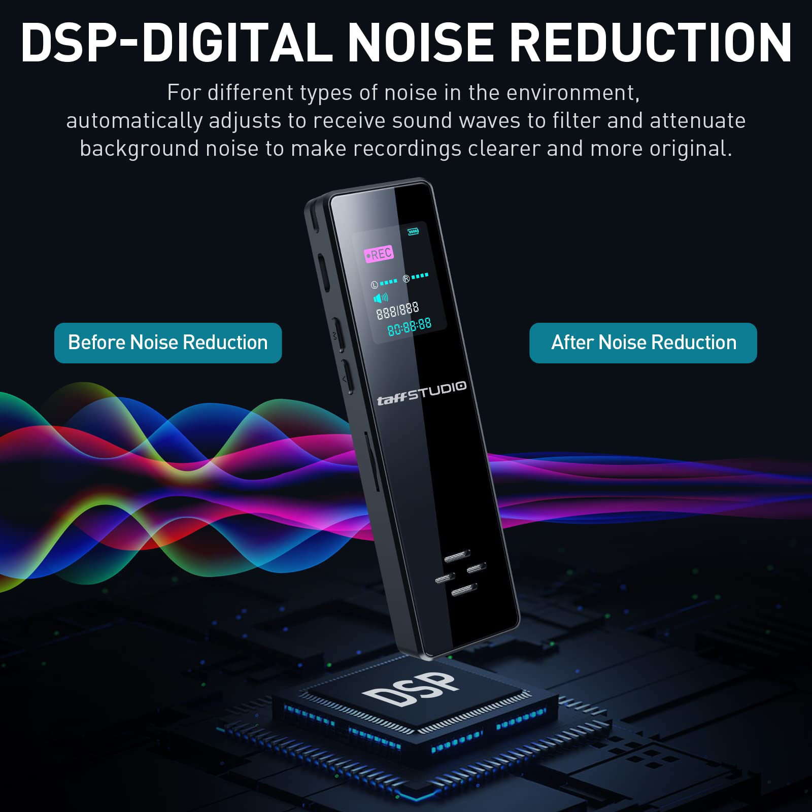 TaffSTUDIO Perekam Suara Portabel Voice Recorder Noise Reduction MP3 - ZD67 Gambar produk TaffSTUDIO Perekam Suara Portabel Voice Recorder Noise Reduction MP3 - ZD67 - 3