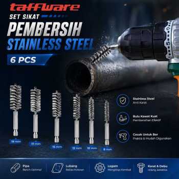 Taffware Set Sikat Pembersih Stainless Steel Wire Brushes 1/4Inch 6PCS - WBS6