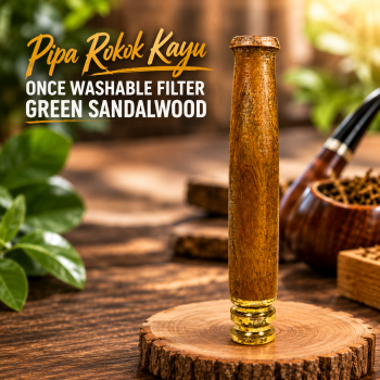 Madera Pipa Rokok Kayu Once Washable Filter Green Sandalwood - A59