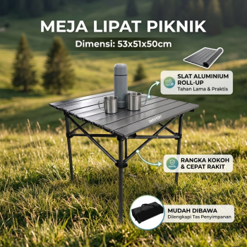 Gambar produk TaffSPORT Meja Lipat Piknik Portable Foldable Camping Table with Bag 53x51x50cm - AF59