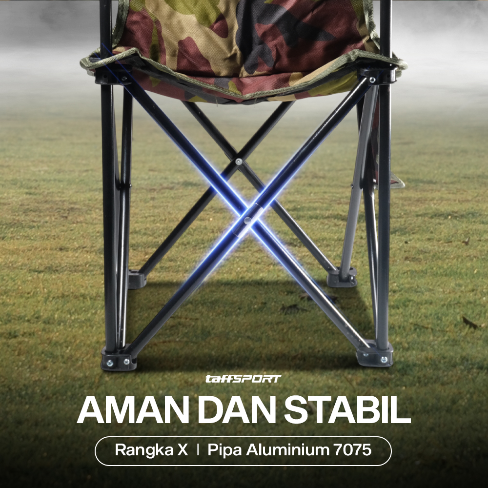 Gambar produk TaffSPORT Kursi Lipat Portable Memancing Outdoor Fishing Chair S 33x33x53cm - AAN147 - 2
