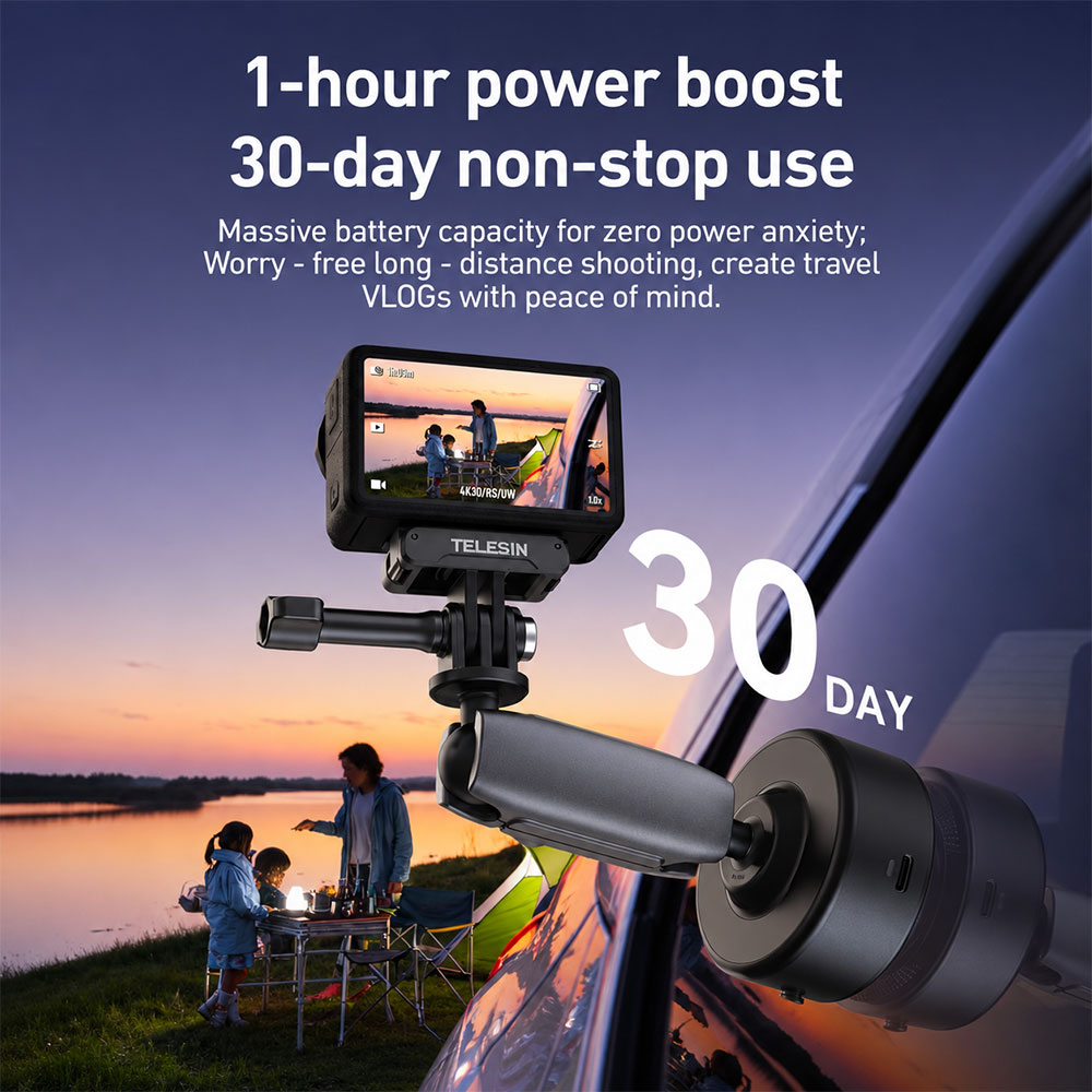 TELESIN Electric Suction Cup Mount For DJI Osmo Pocket 3 Dual Ball - S3-SUS-07 Gambar produk TELESIN Electric Suction Cup Mount For DJI Osmo Pocket 3 Dual Ball - S3-SUS-07 - 1