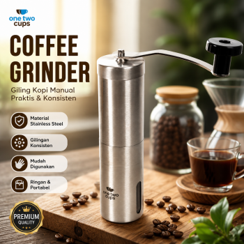 One Two Cups Penggiling Kopi Manual Coffee Grinder Adjustable - E810