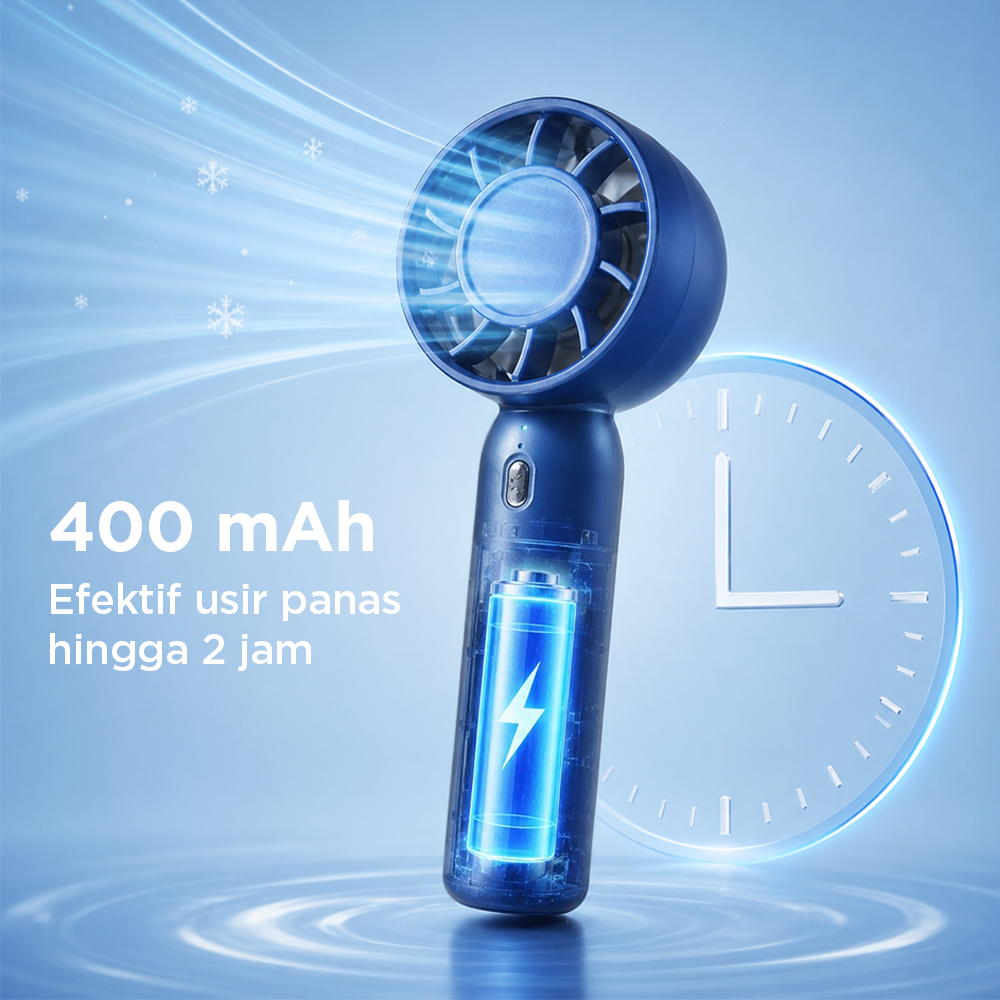 MF Kipas Mini Portable Handheld Fan USB Rechargeable 400mAh - T-10 Gambar produk MF Kipas Mini Portable Handheld Fan USB Rechargeable 400mAh - T-10 - 3