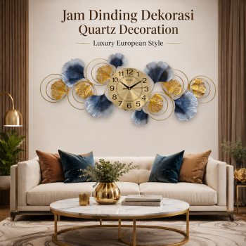 TaffHOME Jam Dinding Dekorasi Quartz Decoration Luxury European Style - 2077-9135