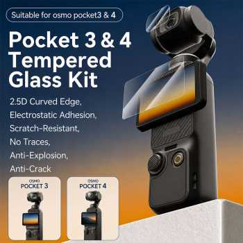 TELESIN Tempered Glass Protective Film Kit DJI Osmo Pocket 3/4 - S6-FLM-01-TDJ