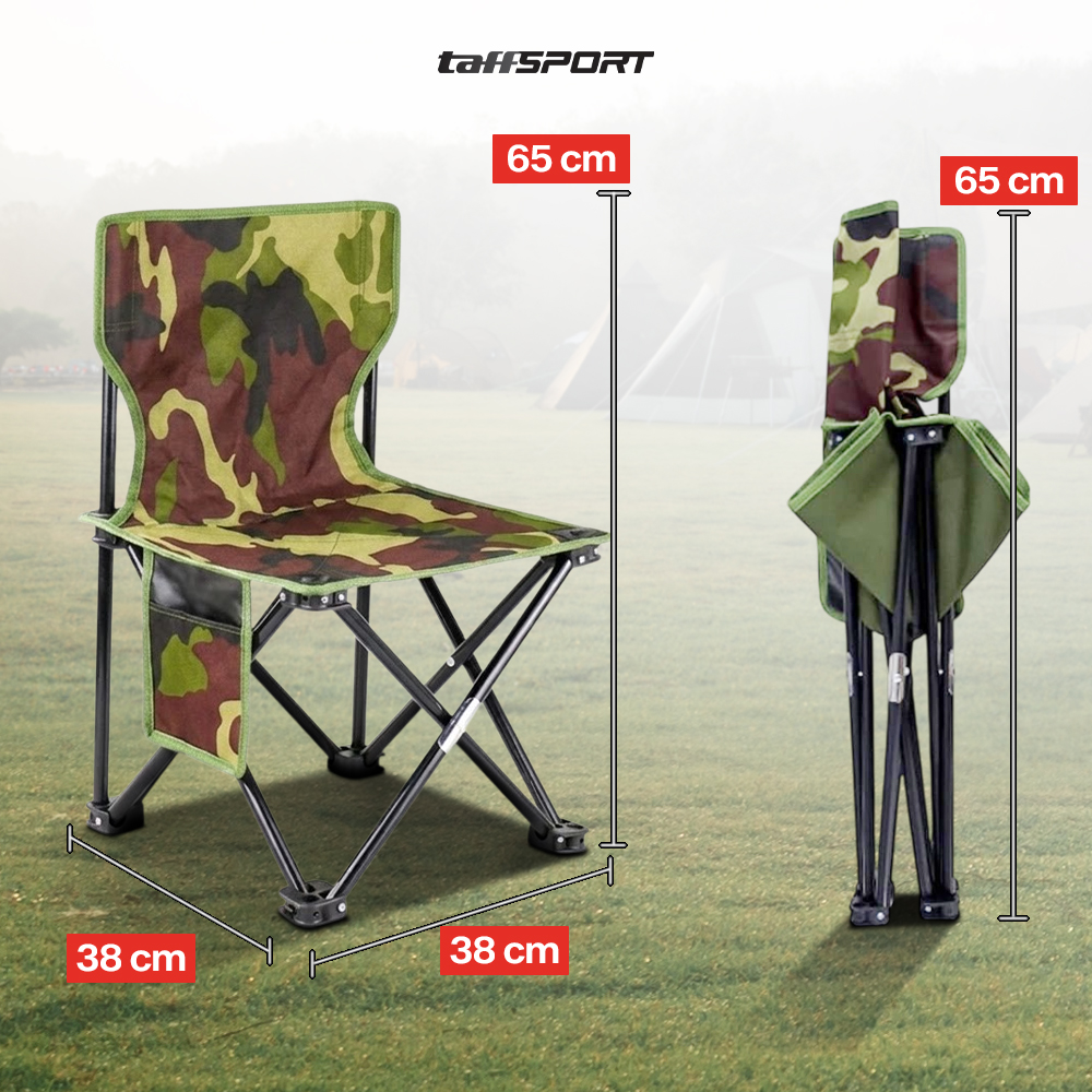 Gambar produk TaffSPORT Kursi Lipat Portable Memancing Outdoor Fishing Chair L 38x38x65cm - AAN147 - 7