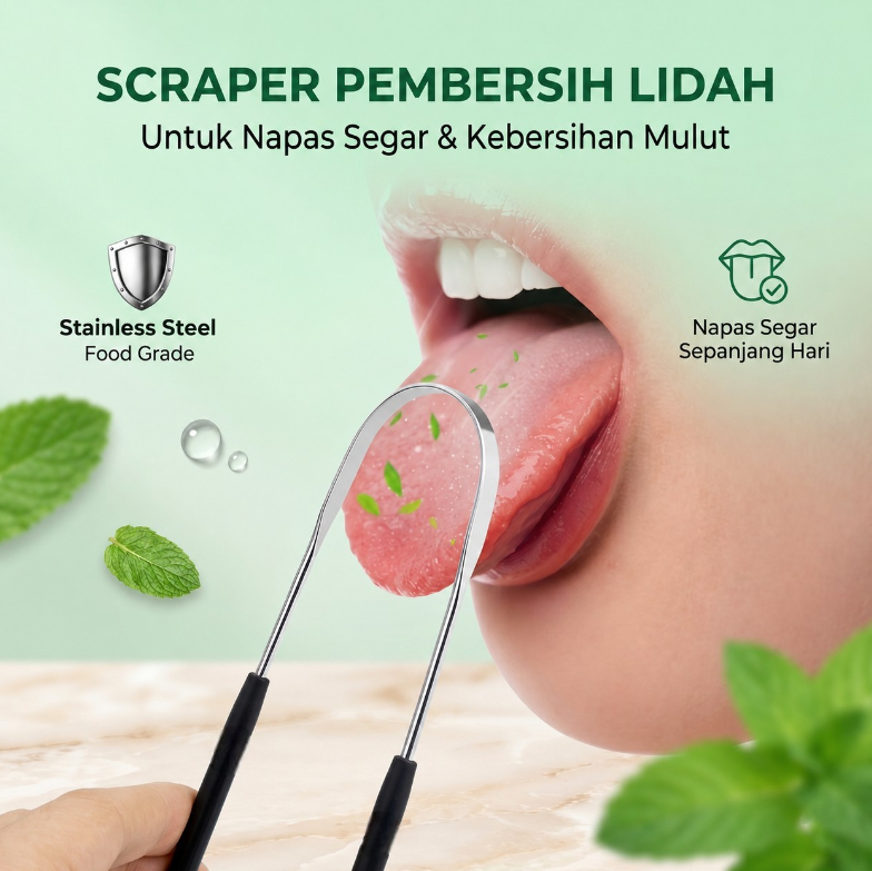 Uung Pembersih Lidah Bau Mulut Tongue Scraper Stainless Steel - INU149 Gambar produk Uung Pembersih Lidah Bau Mulut Tongue Scraper Stainless Steel - INU149 - Utama