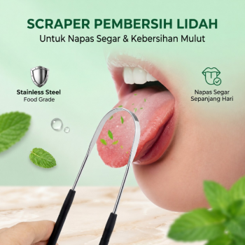 Uung Pembersih Lidah Bau Mulut Tongue Scraper Stainless Steel - INU149