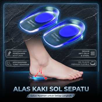 Insular Alas Kaki Sol Sepatu Pria Wanita Soft Silicone Gel Heel Pad - J123