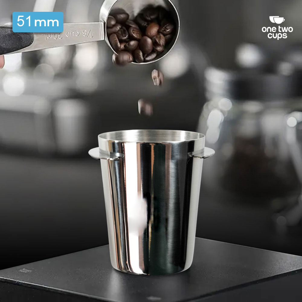 Gambar produk One Two Cups Dosing Cup Portafilter Espresso Machine Stainless Steel 51mm - YXA046 - Utama