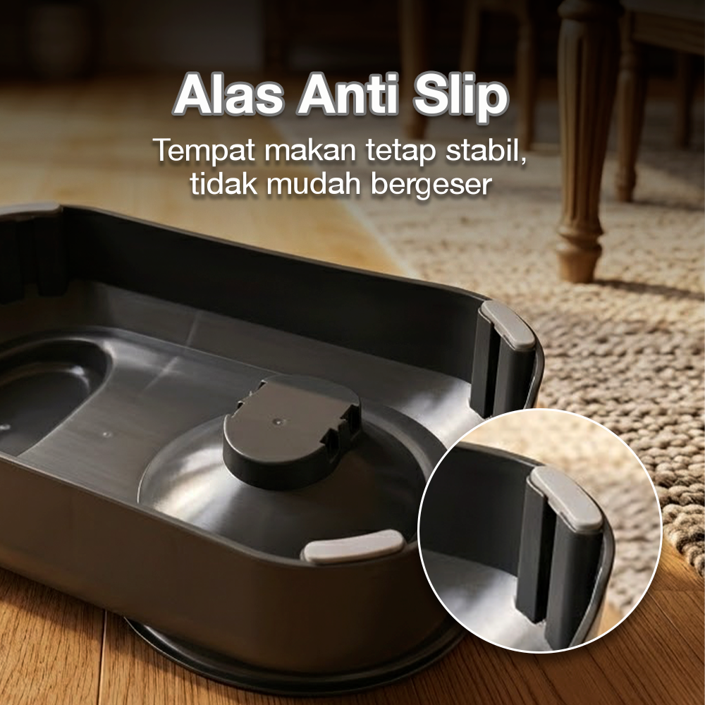 OMEKA Tempat Makan Hewan Peliharaan Kucing Anjing Feeding Double Bowl - ORM10 Gambar produk OMEKA Tempat Makan Hewan Peliharaan Kucing Anjing Feeding Double Bowl - ORM10 - 4