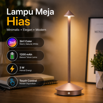 TaffLED Lampu Meja Hias Touch Lamp Restaurant Bar 3in1 Color 1200mAh - TW60
