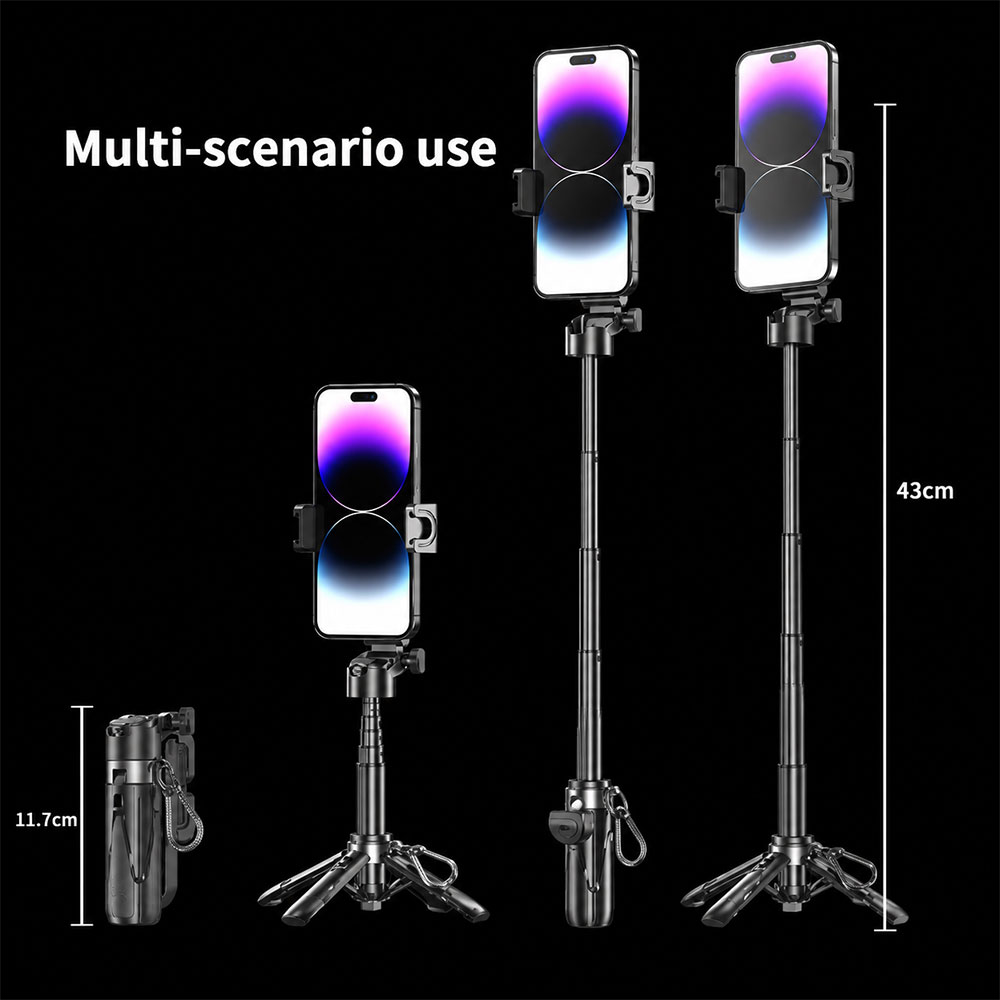 Cuth Tongsis Smartphone Selfie Stick Teleskopik Tripod with Bluetooth - P15mini Gambar produk Cuth Tongsis Smartphone Selfie Stick Teleskopik Tripod with Bluetooth - P15mini - 4