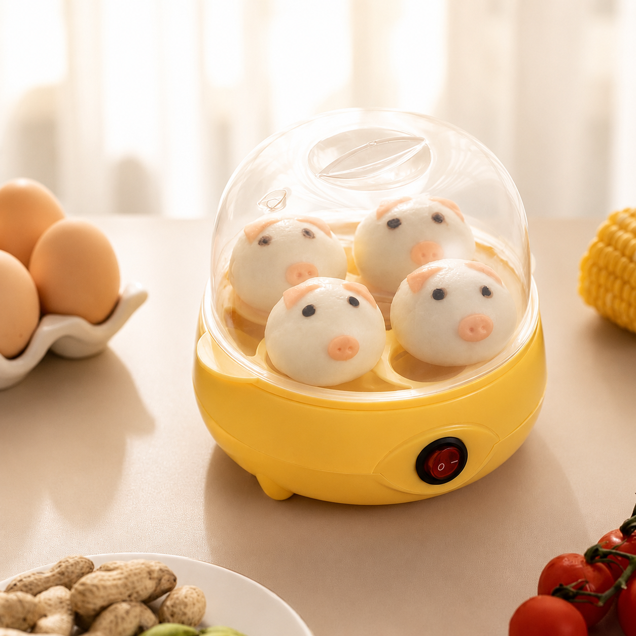 TaffHOME Alat Rebus Telur Listrik 6 Butir Egg Steamer Boiler - YS-100 Gambar produk TaffHOME Alat Rebus Telur Listrik 6 Butir Egg Steamer Boiler - YS-100 - Utama