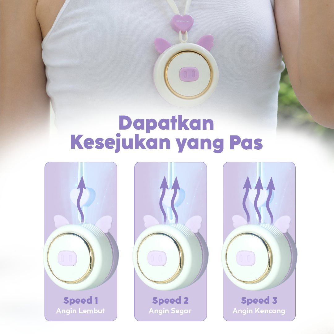 GIVELONG Kipas Angin Portable Flying Pig Mini Cooling Fan 500mAh - GL101 Gambar produk GIVELONG Kipas Angin Portable Flying Pig Mini Cooling Fan 500mAh - GL101 - 1