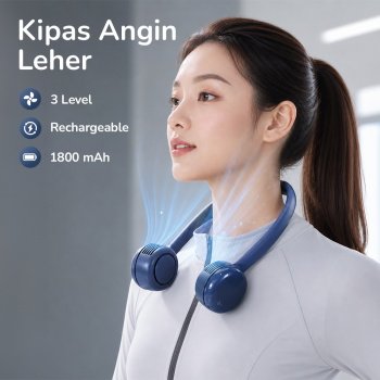 Gambar produk Sanhuo Kipas Leher Portable Flexible 3 Speed Rechargeable 1800mAh - 350