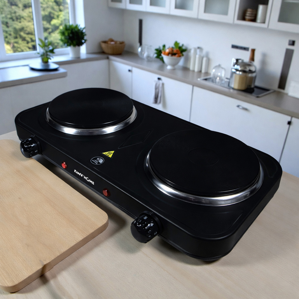 Gambar produk TaffHOME Kompor Listrik 2 Tungku Portable Hot Plate 2000W - WY-04B - 1