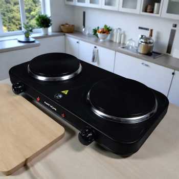 Gambar produk TaffHOME Kompor Listrik 2 Tungku Portable Hot Plate 2000W - WY-04B - 1