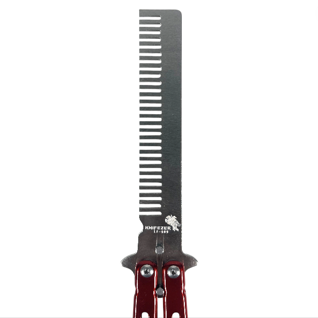 KNIFEZER Pisau Lipat Sisir Besi Butterfly Balisong Training Knife - LF-989 Gambar produk KNIFEZER Pisau Lipat Sisir Besi Butterfly Balisong Training Knife - LF-989 - 4