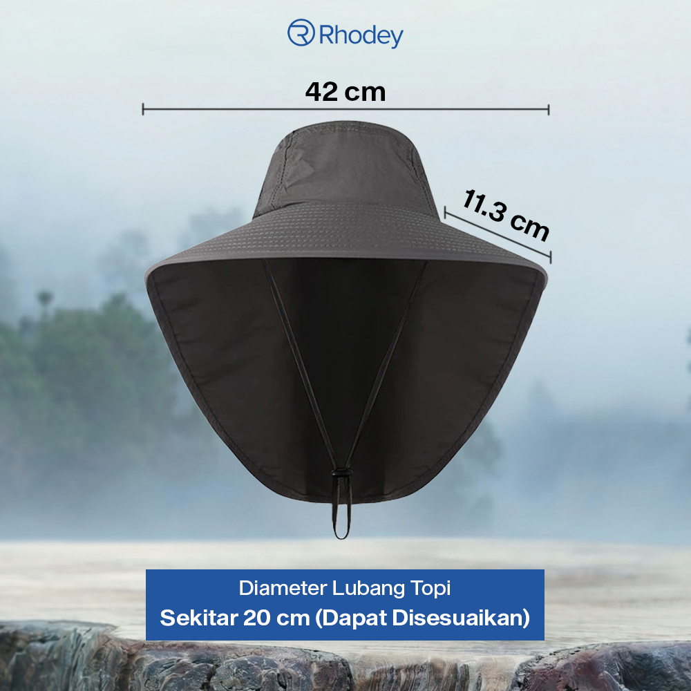 Rhodey Topi Rimba Hiking Outdoor Anti UV Waterproof Polyamide - BH031 Gambar produk Rhodey Topi Rimba Hiking Outdoor Anti UV Waterproof Polyamide - BH031 - 7