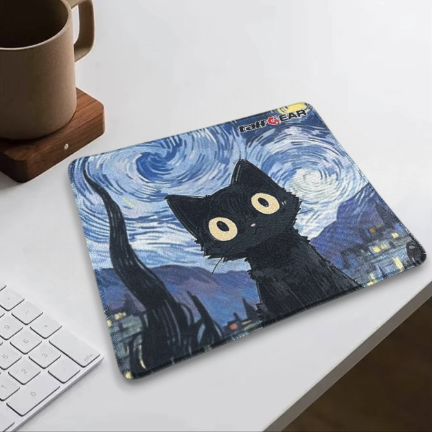 TaffGEAR Mouse Pad Gaming Starry Night Black Cat Desk Mat 300x250x3mm - RO80 Gambar produk TaffGEAR Mouse Pad Gaming Starry Night Black Cat Desk Mat 300x250x3mm - RO80 - 3