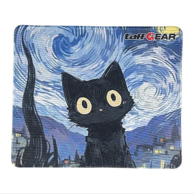 TaffGEAR Mouse Pad Gaming Starry Night Black Cat Desk Mat 300x250x3mm - RO80 Gambar produk TaffGEAR Mouse Pad Gaming Starry Night Black Cat Desk Mat 300x250x3mm - RO80 - 1
