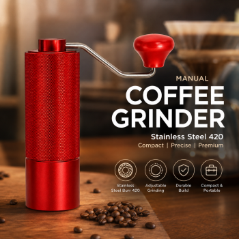 One Two Cups Alat Penggiling Kopi Manual Coffee Grinder Stainless 420 - JN7057