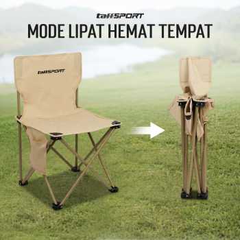 Gambar produk TaffSPORT Kursi Lipat Outdoor Camping Portable Oxford Folding Chair L - BD852 - 1