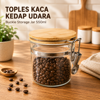 BARELLI Toples Kaca Penyimpanan Makanan Kedap Udara Buckle Storage Jar - BR100