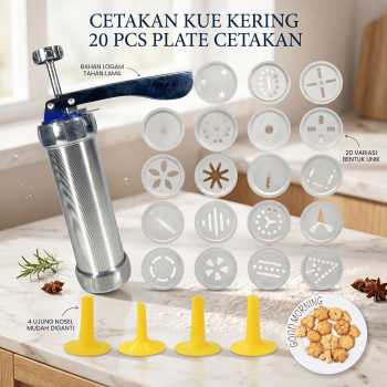 LUWIN Cetakan Kue Kering Semprit Churros Cookie Press Gun 20 PCS - D063