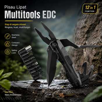 GUCKAR Pisau Lipat Multitools Multifungsi Survival EDC Pliers - GK7